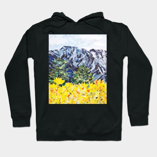 Mountain Flowers Collage Hoodie by sarahwainwright